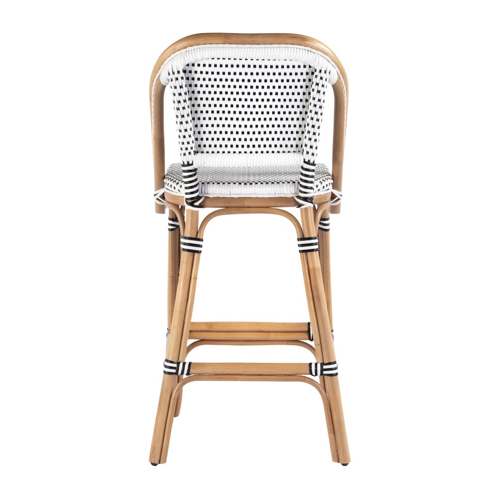 Lila Rattan 28 in. Seat Height Bar Stool with Back and Footrest. Picture 4