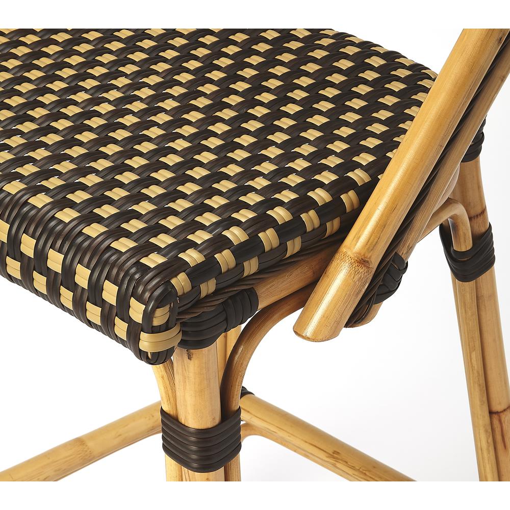 Lila Rattan 28" Bar Stool, Dark Brown. Picture 5