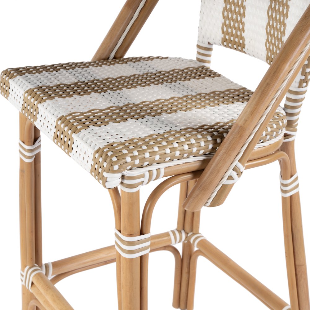 Lila Rattan 28 in. Seat Height Bar Stool with Back and Footrest. Picture 6