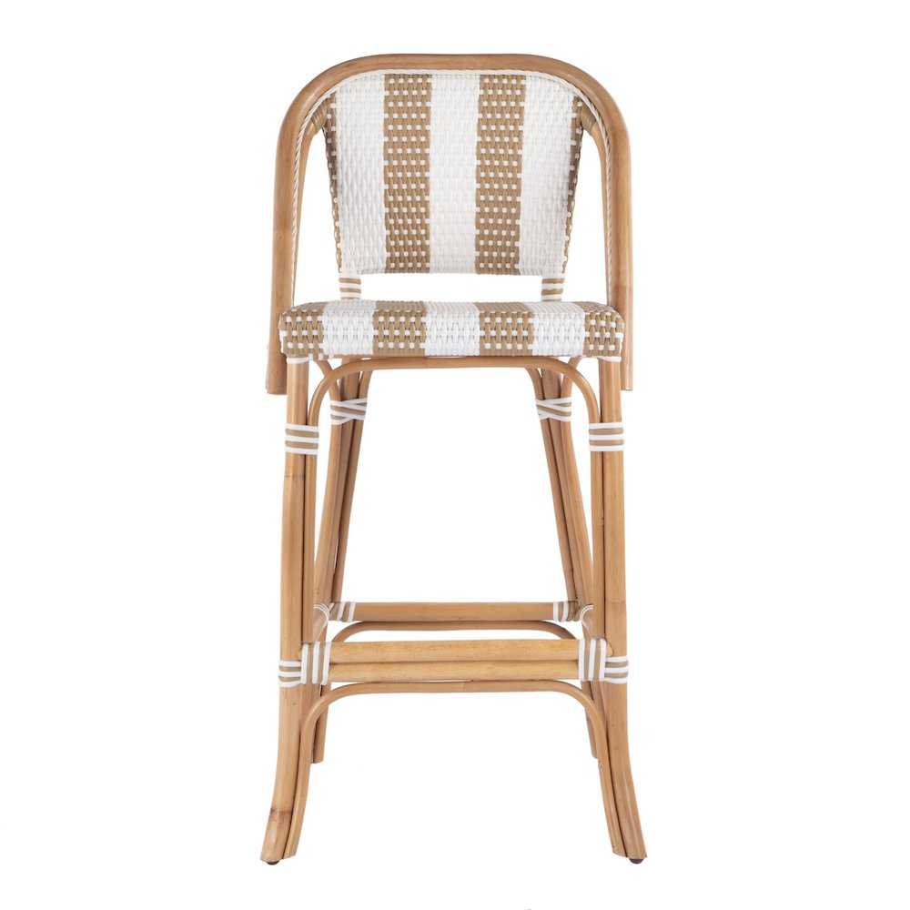 Lila Rattan 28 in. Seat Height Bar Stool with Back and Footrest. Picture 2