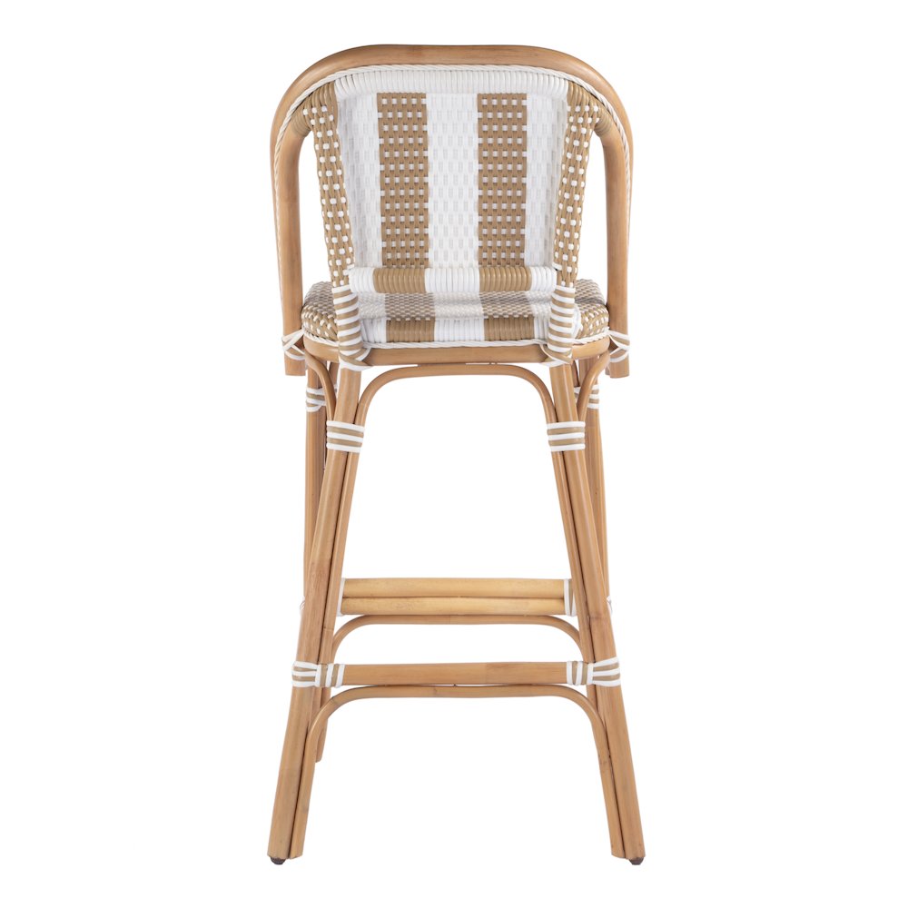 Lila Rattan 28 in. Seat Height Bar Stool with Back and Footrest. Picture 3