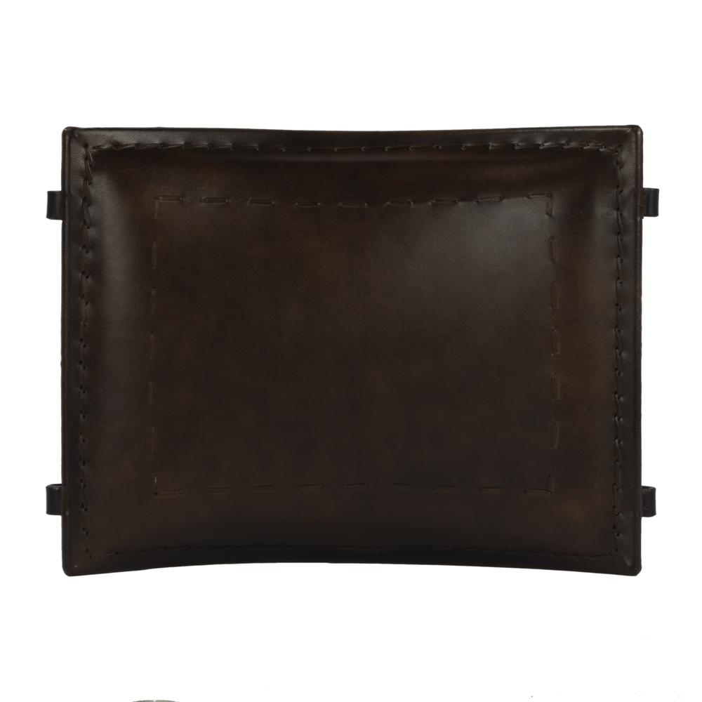 Melton Leather 21.5"W Accent Stool, Dark Brown. Picture 4