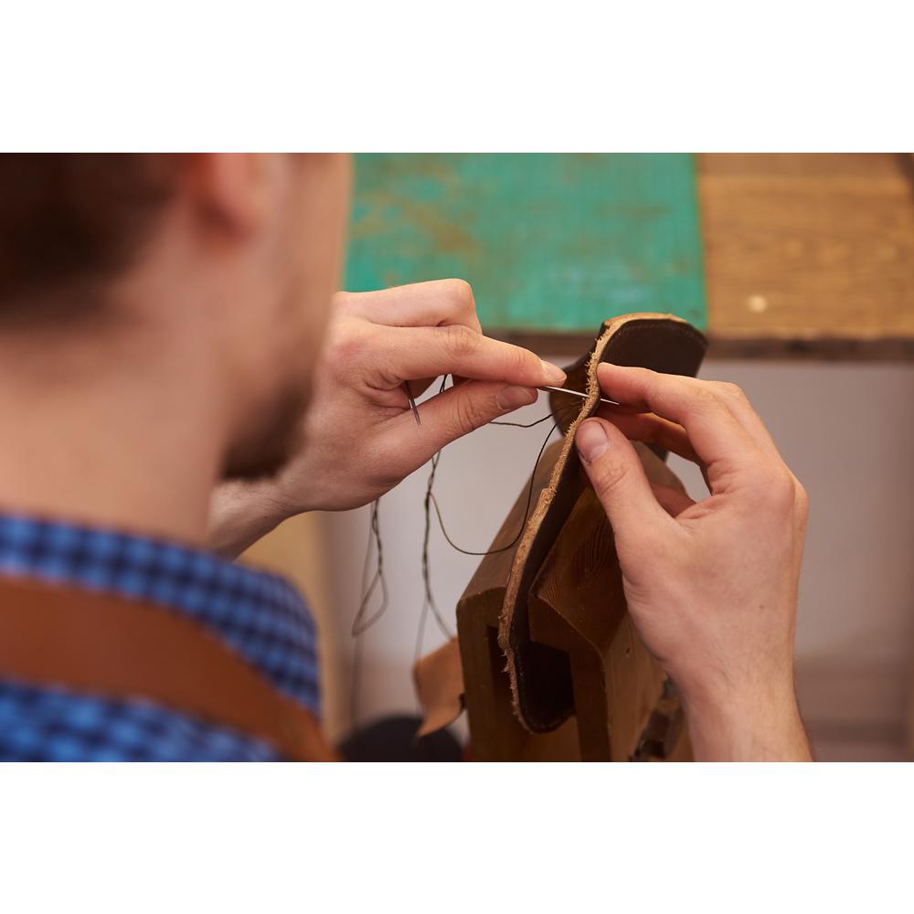 Melton Leather 21.5"W Stool, Medium Brown. Picture 7