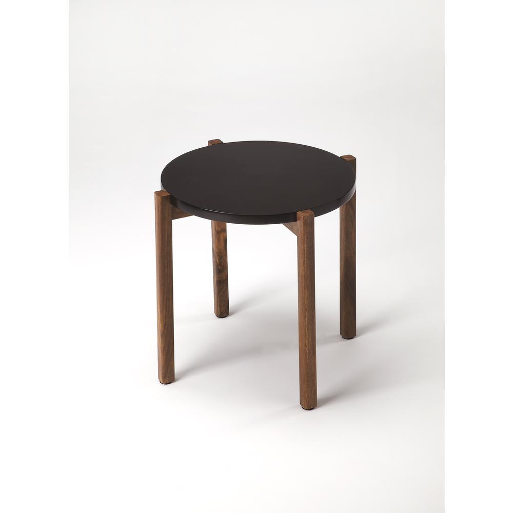 Del Mar Modern Side Table, Black. Picture 1