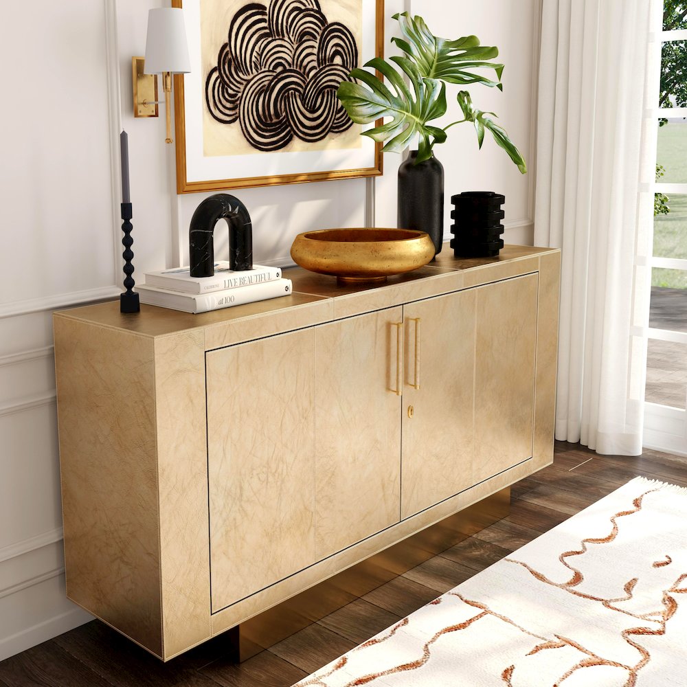 Francois 70.5" Buffet Sideboard, Gold. Picture 3