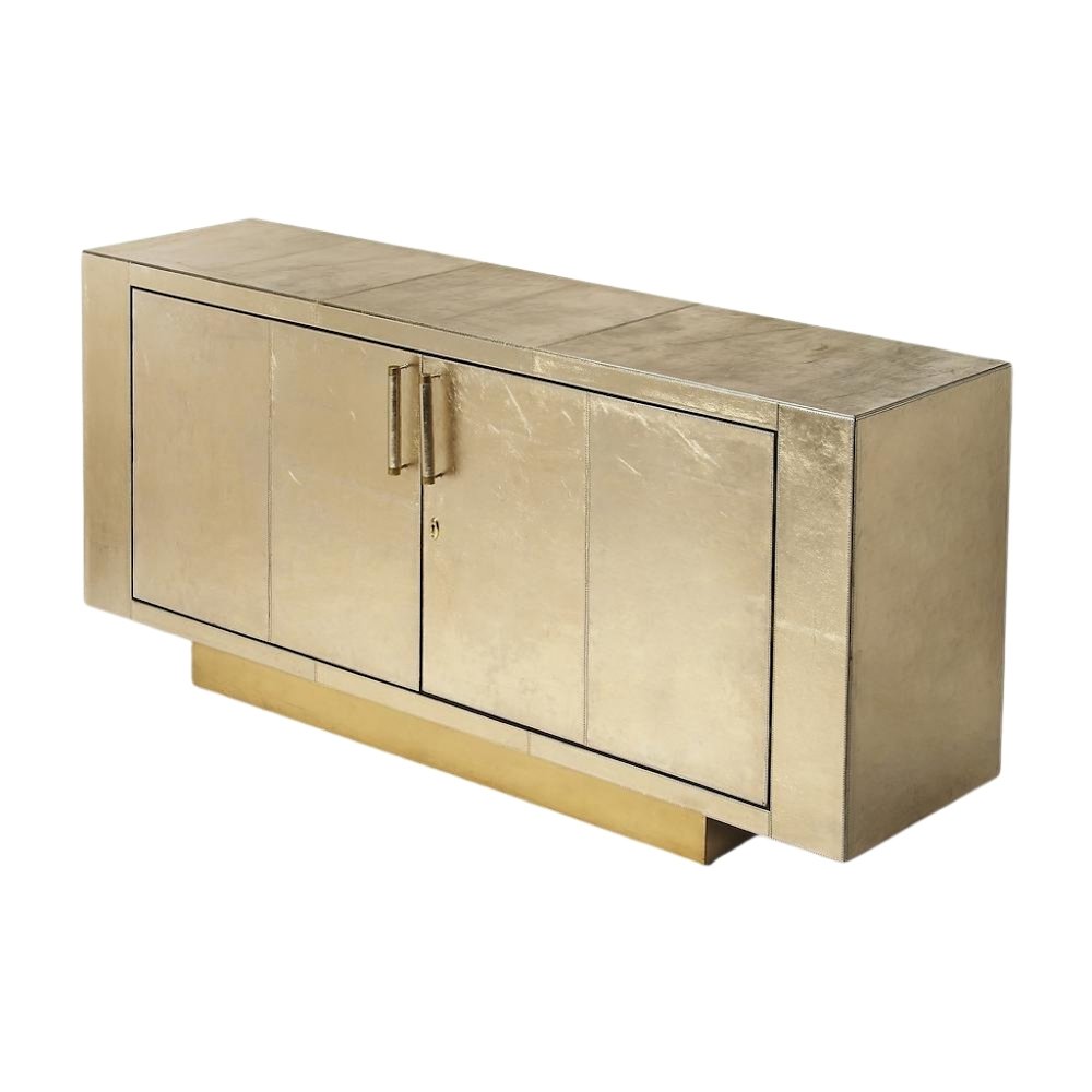Gold Buffet Cabinet with Storage – Elegant Sideboard Cabinet for Dining. Picture 1
