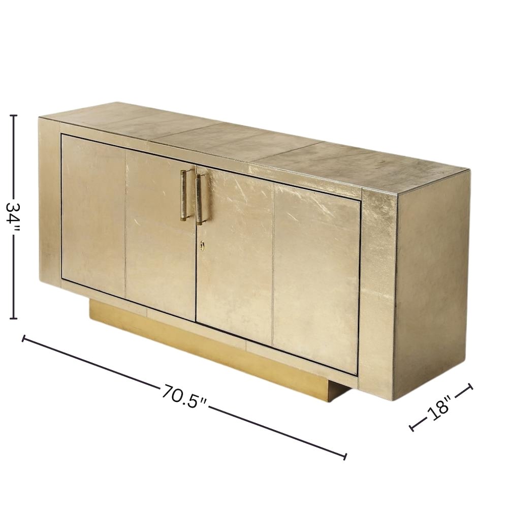 Gold Buffet Cabinet with Storage – Elegant Sideboard Cabinet for Dining. Picture 5