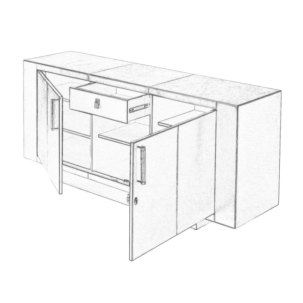 Francois 70.5" Buffet Sideboard, Silver. Picture 7