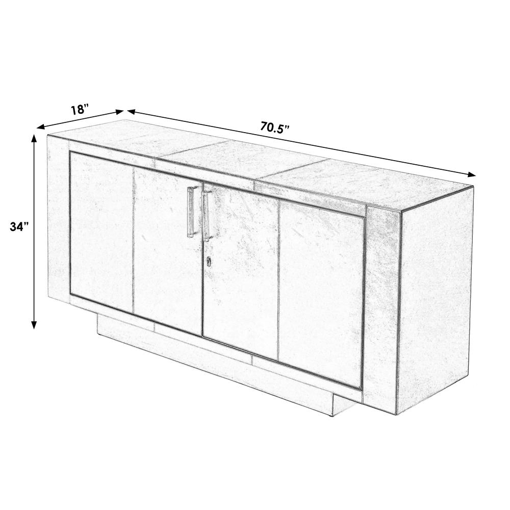 Francois 70.5" Buffet Sideboard, Silver. Picture 8