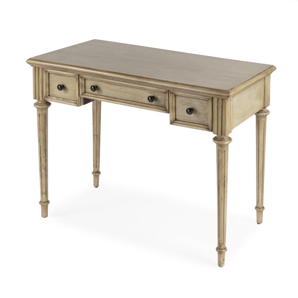 Edmund 38" Writing Desk with Storage, Beige. Picture 1