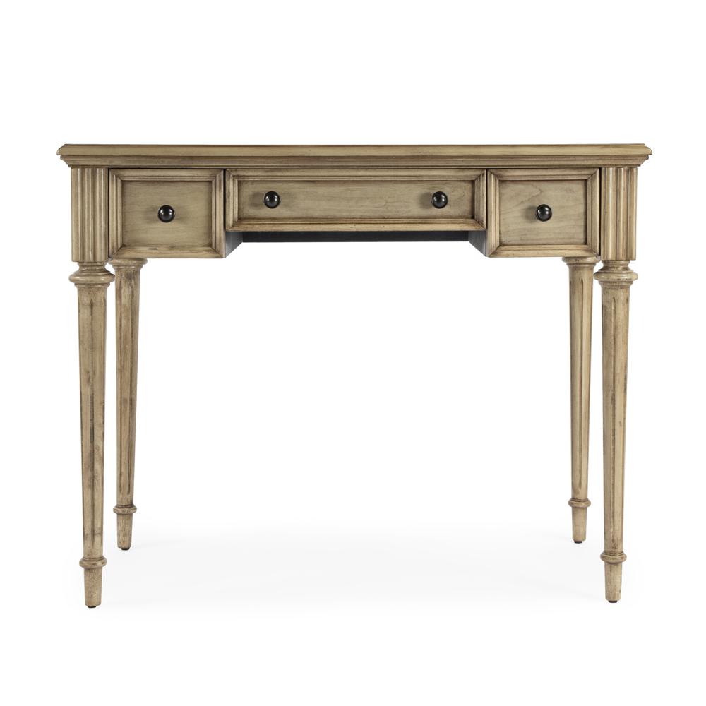 Edmund 38" Writing Desk with Storage, Beige. Picture 3