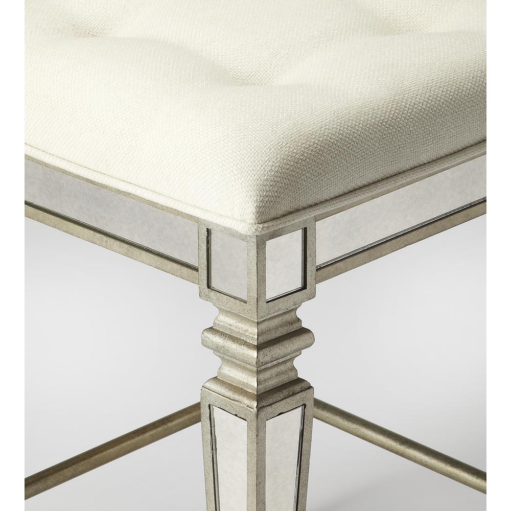 Celeste Mirrored 26" Counter Stool, Silver. Picture 2