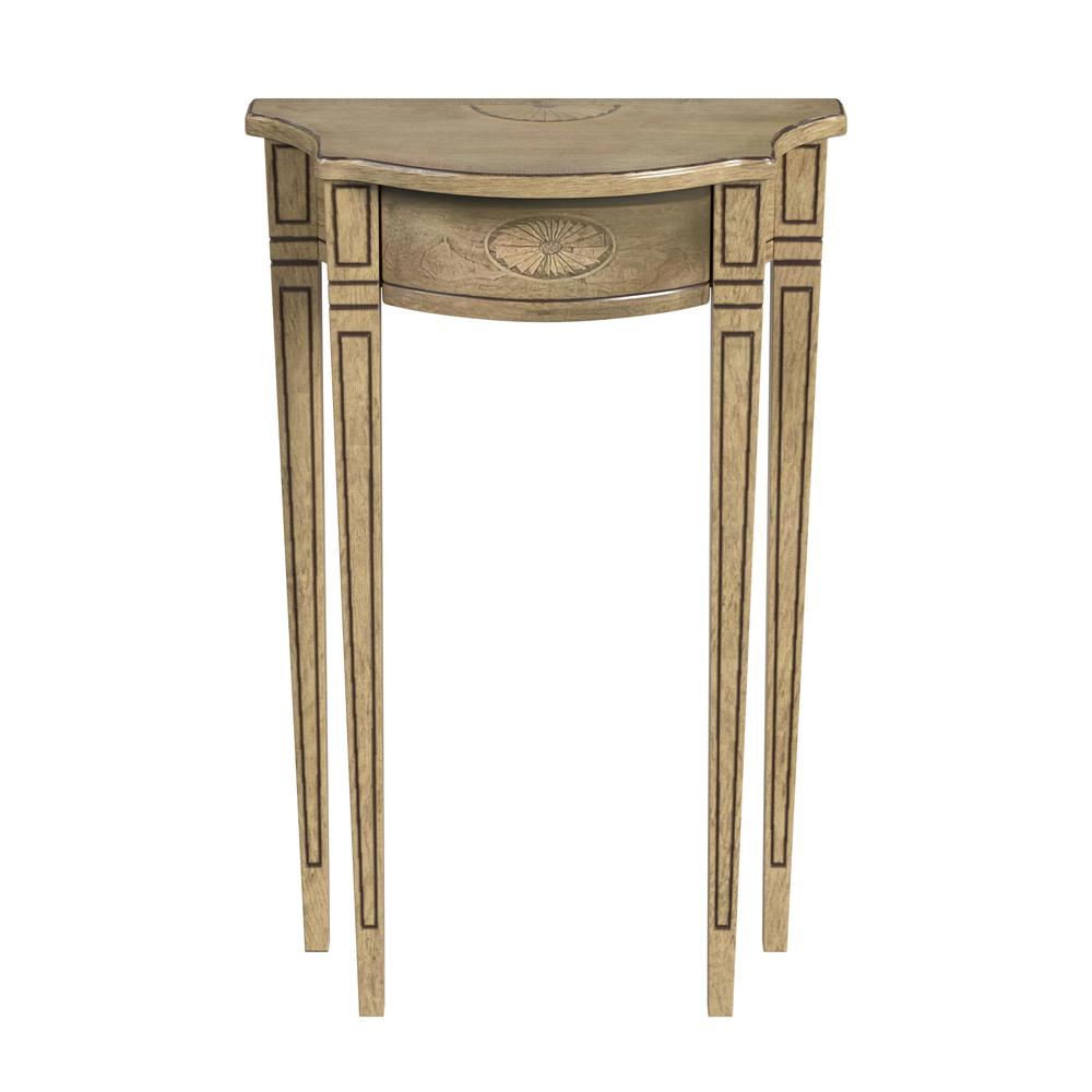 Chester Demilune Console Table, Beige. Picture 1