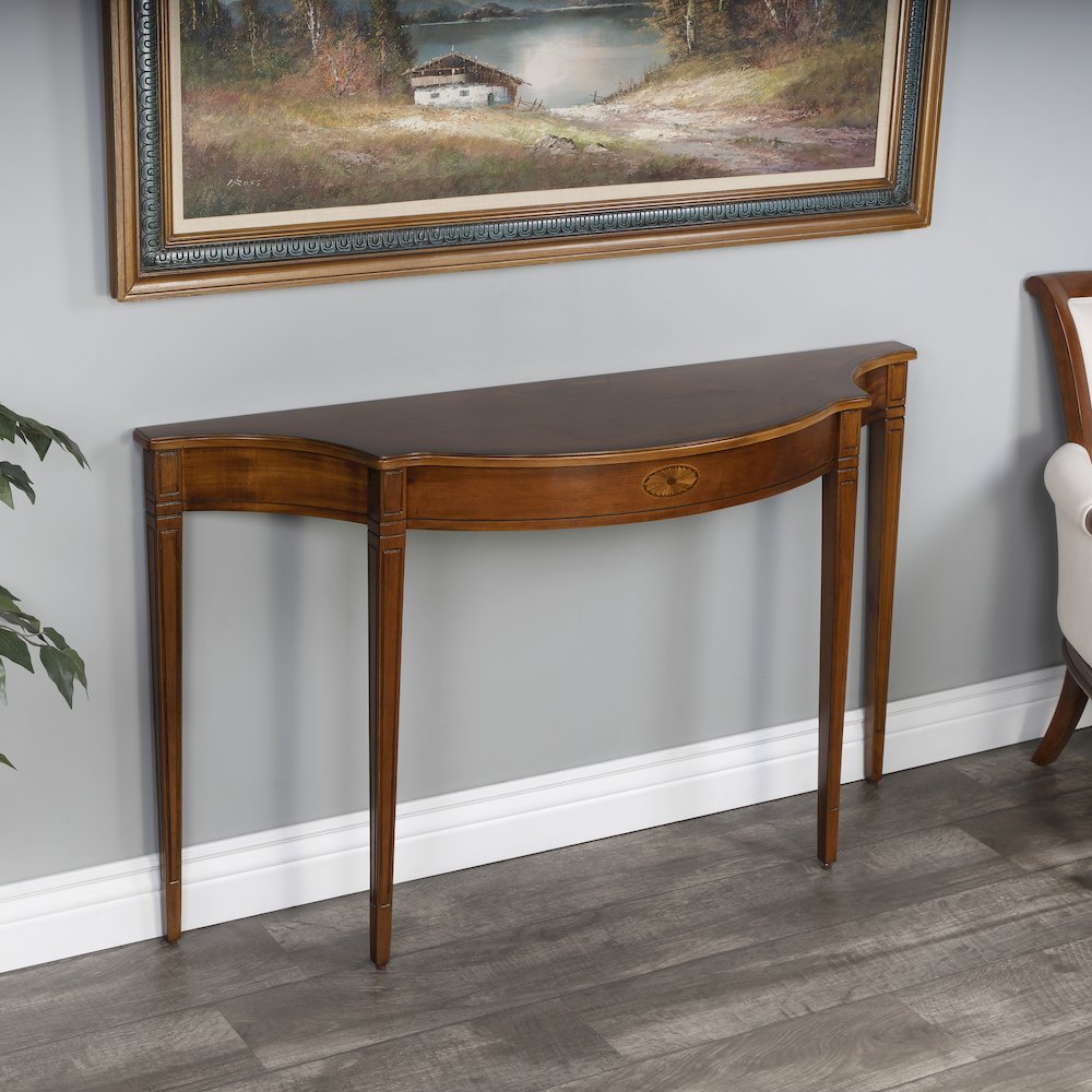 Chester 54" Console Table, Medium Brown. Picture 11