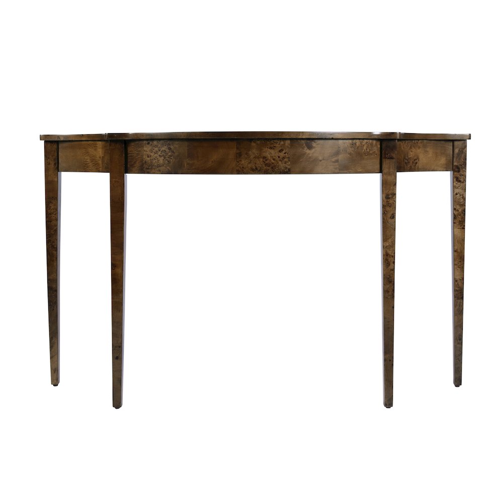 Chester 54 in W Demilune Wood Traditional Console Table, Brown. Picture 4