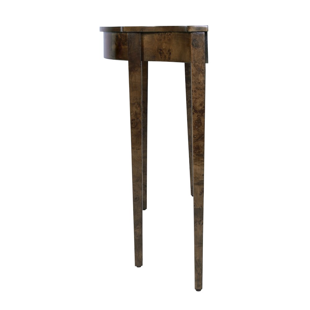 Chester 54 in W Demilune Wood Traditional Console Table, Brown. Picture 5
