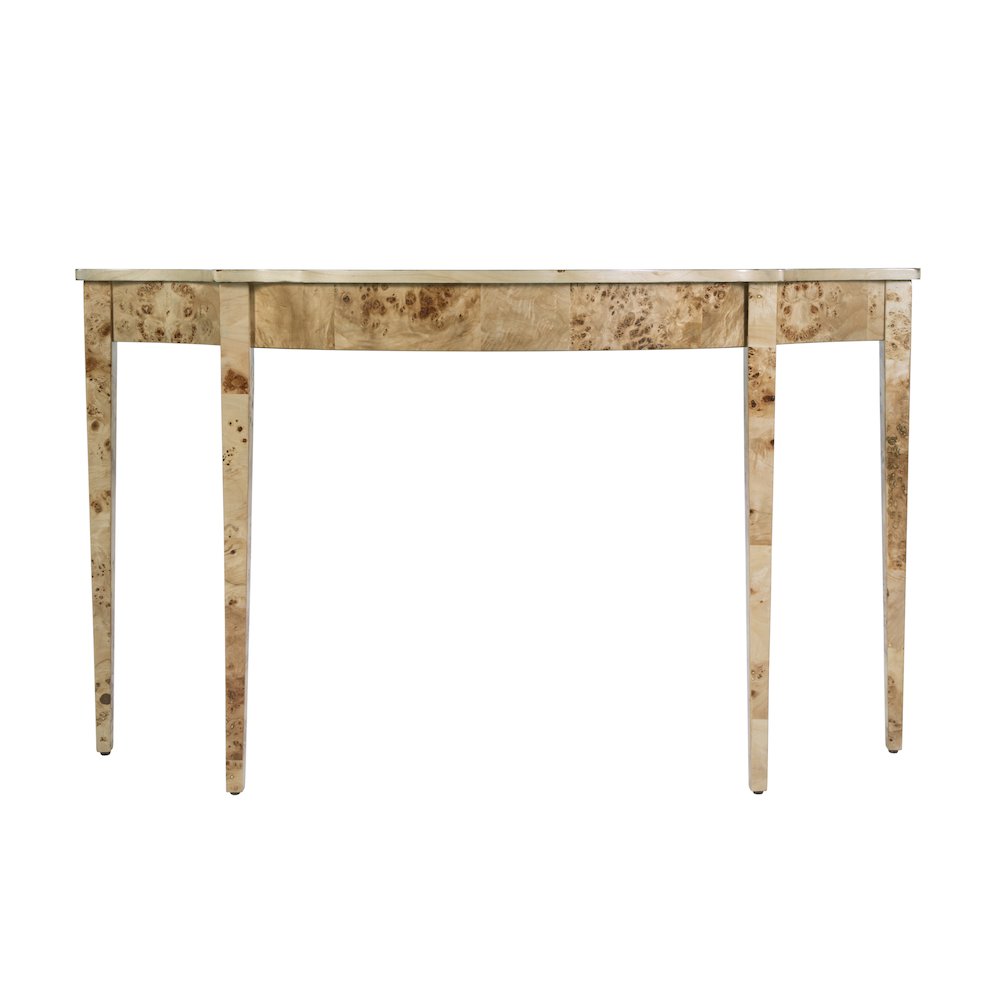 Chester 54 in W Demilune Wood Traditional Console Table, Light Brown. Picture 4