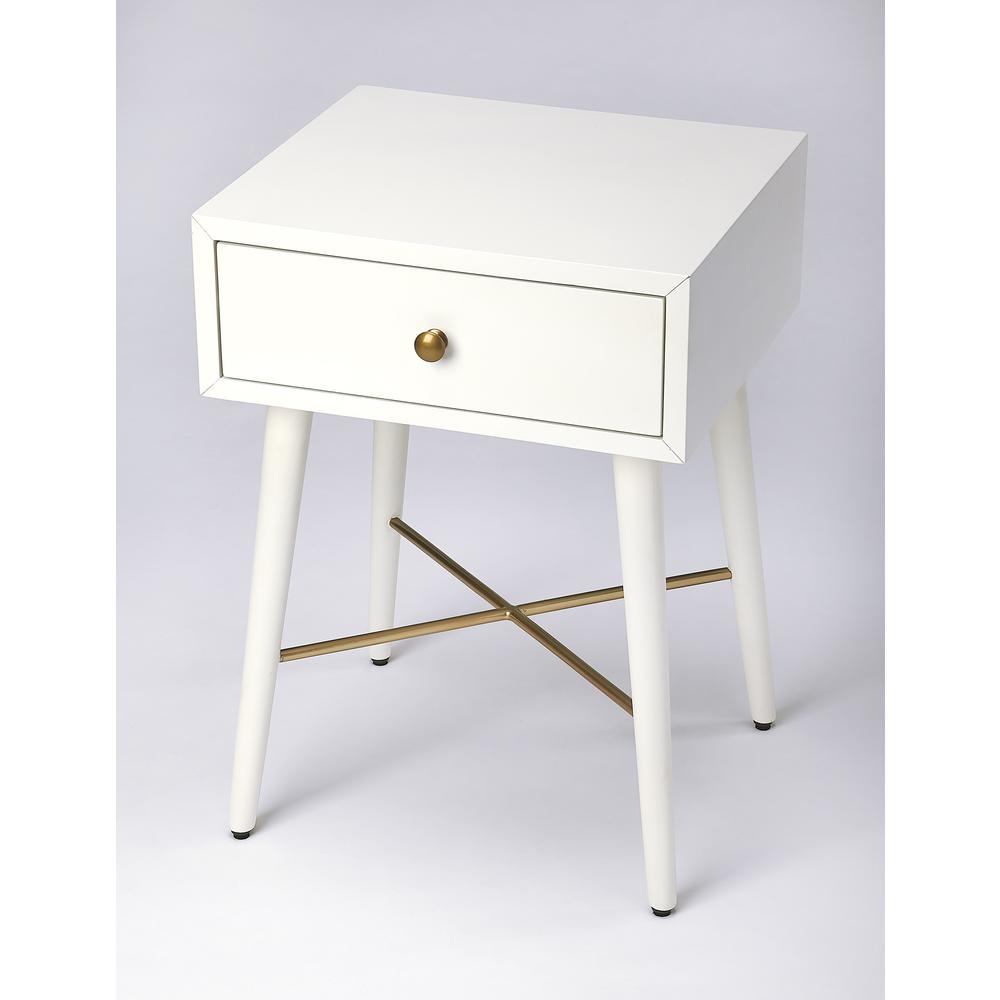 Delridge & End Table, White. Picture 1