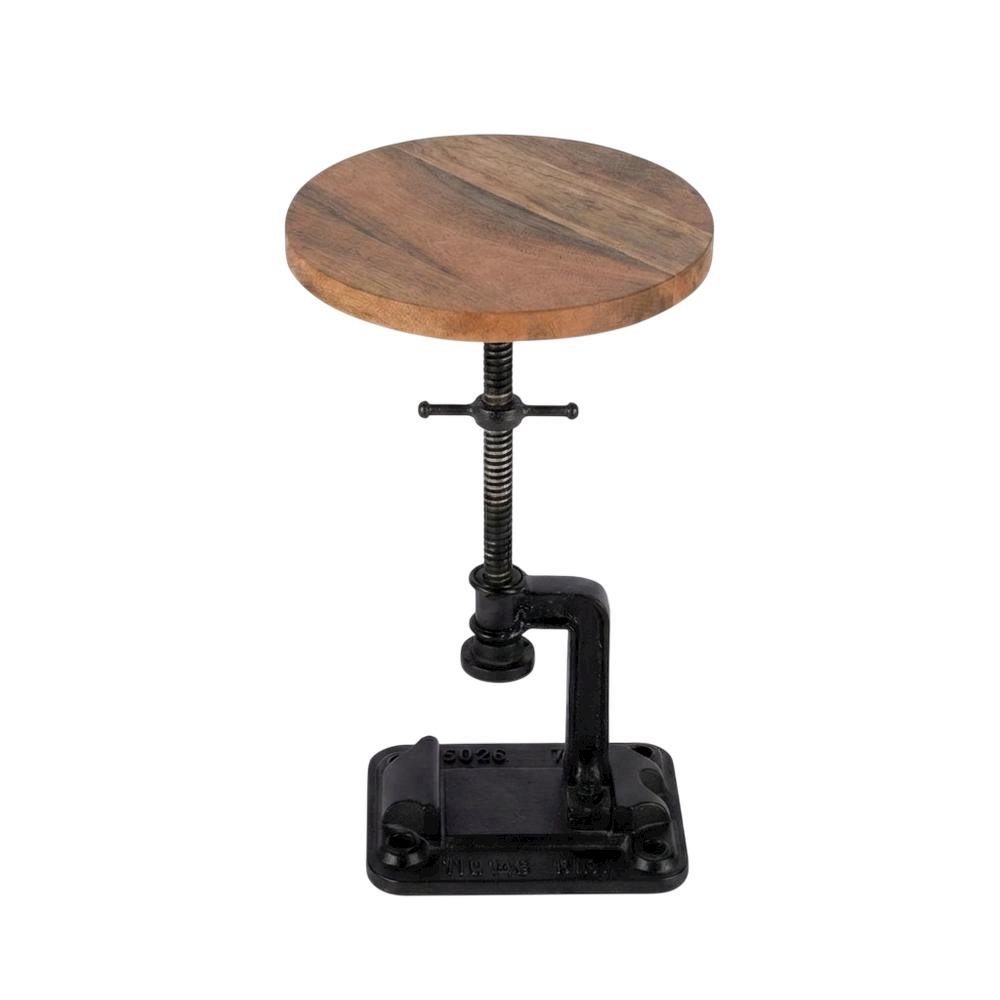 Industrial Adjustable Round Side Table, End Table for Living Room Bedroom. Picture 1