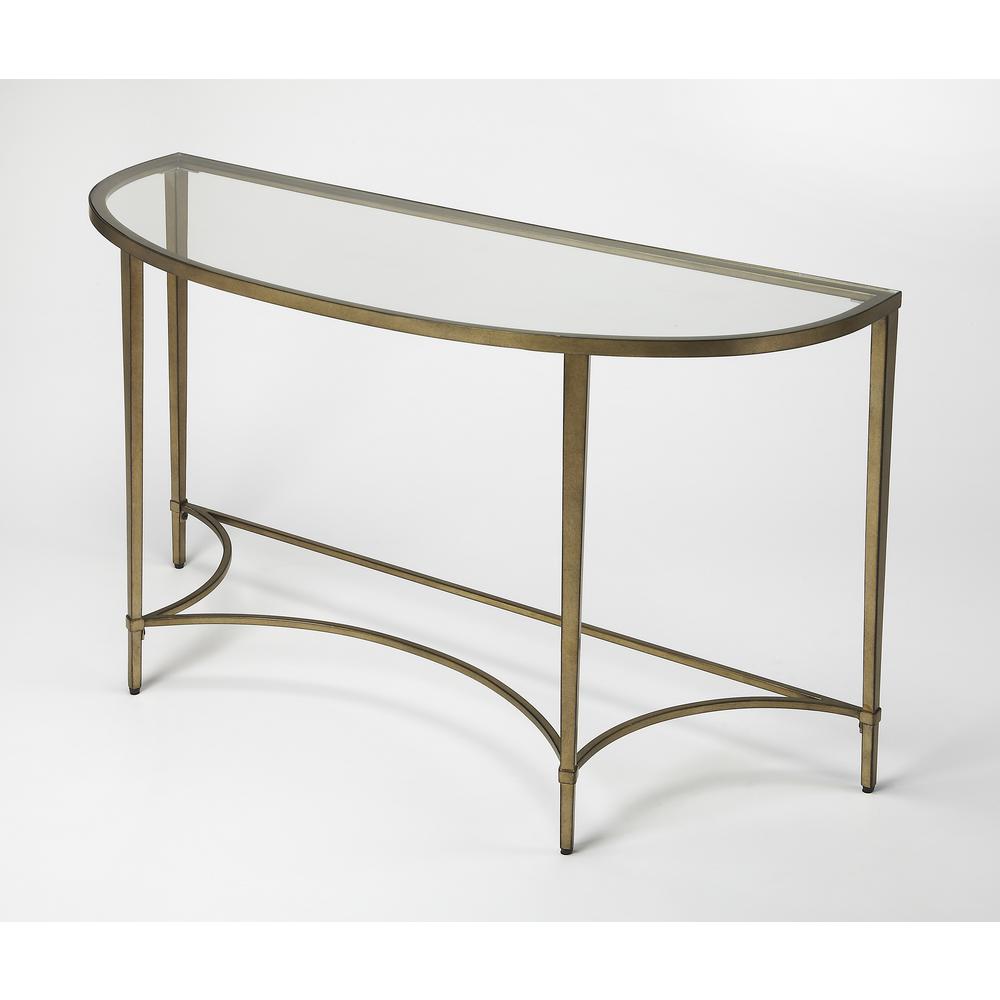 Monica Demilne Console Table, Gold. Picture 1