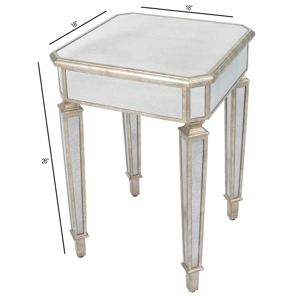 Celeste Mirrored Side Table, Silver. Picture 8