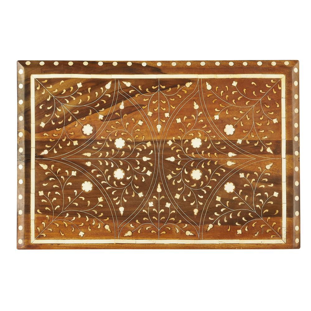 Chevrier Wood & Bone Inlay Accent Chest, Medium Brown. Picture 3