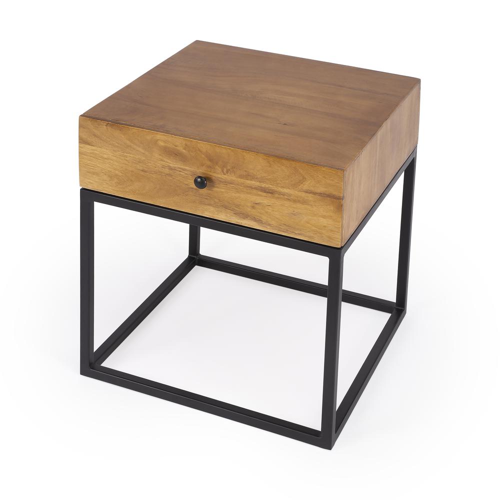 Brixton Iron & Wood End Table, Multi-Color. Picture 1