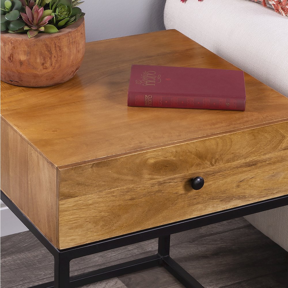 Brixton Iron & Wood End Table, Multi-Color. Picture 10