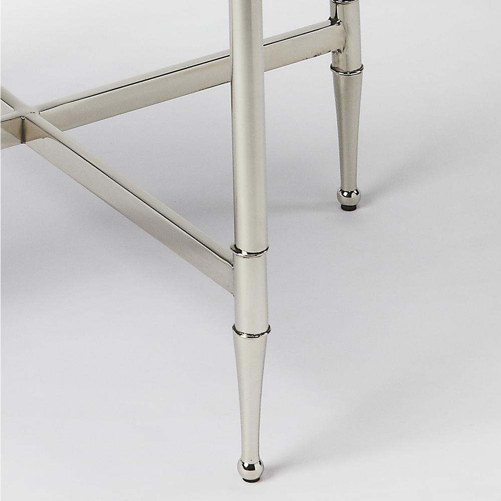Crosby Metal & Mirrored Side Table, Silver. Picture 2