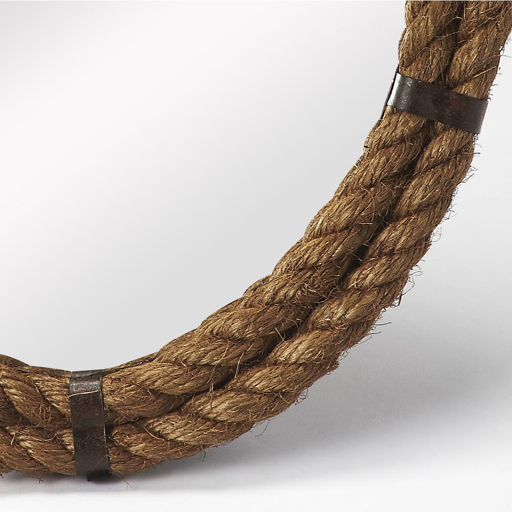 Darby Oval Rope Wall Mirrored, Light Brown. Picture 2