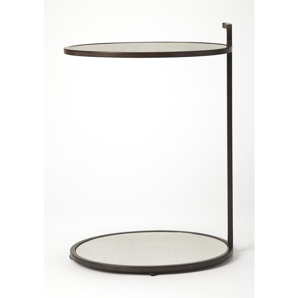 Ciro Mirrored & Metal Side Table, Bronze. Picture 2