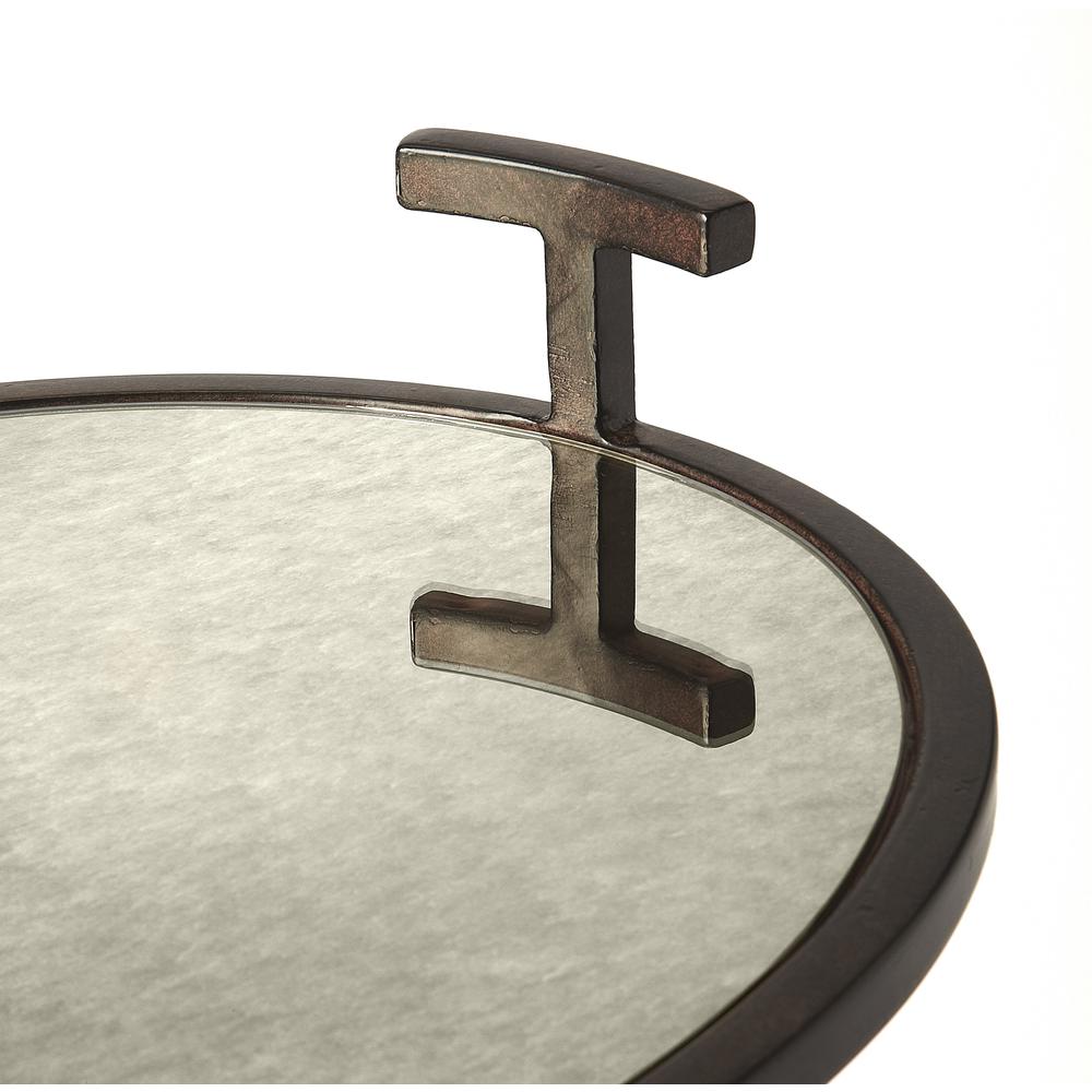Ciro Mirrored & Metal Side Table, Bronze. Picture 3