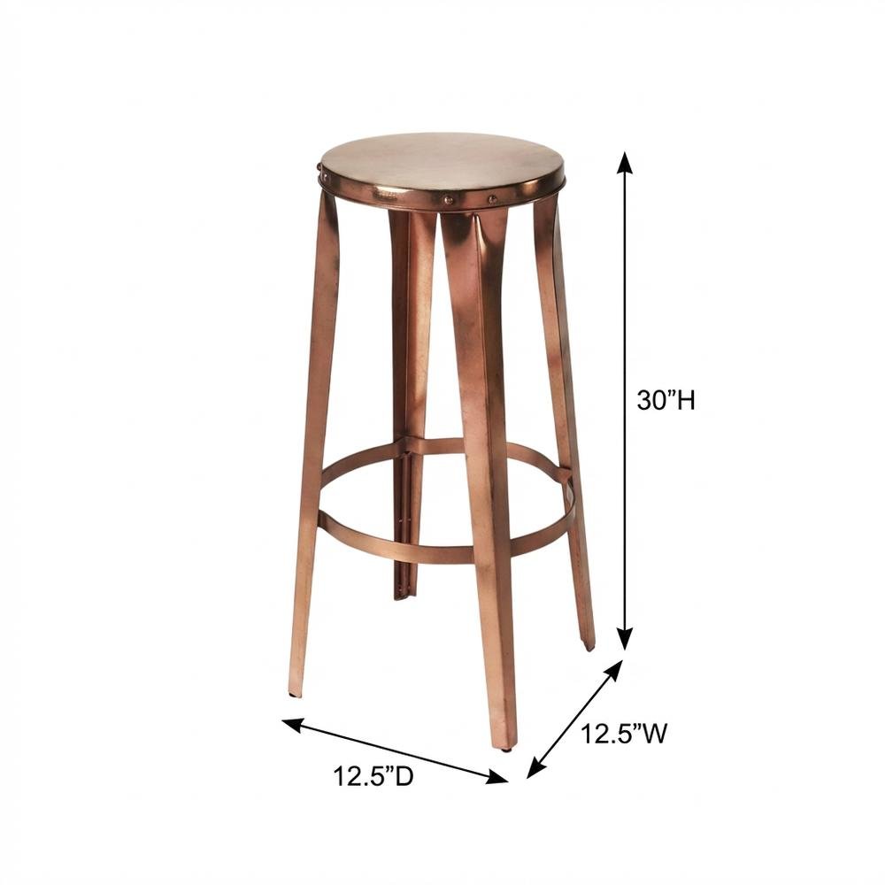 Backless Bar Stool with Round Seat, Industrial Counter Stool for Kitchen Bar. Picture 4