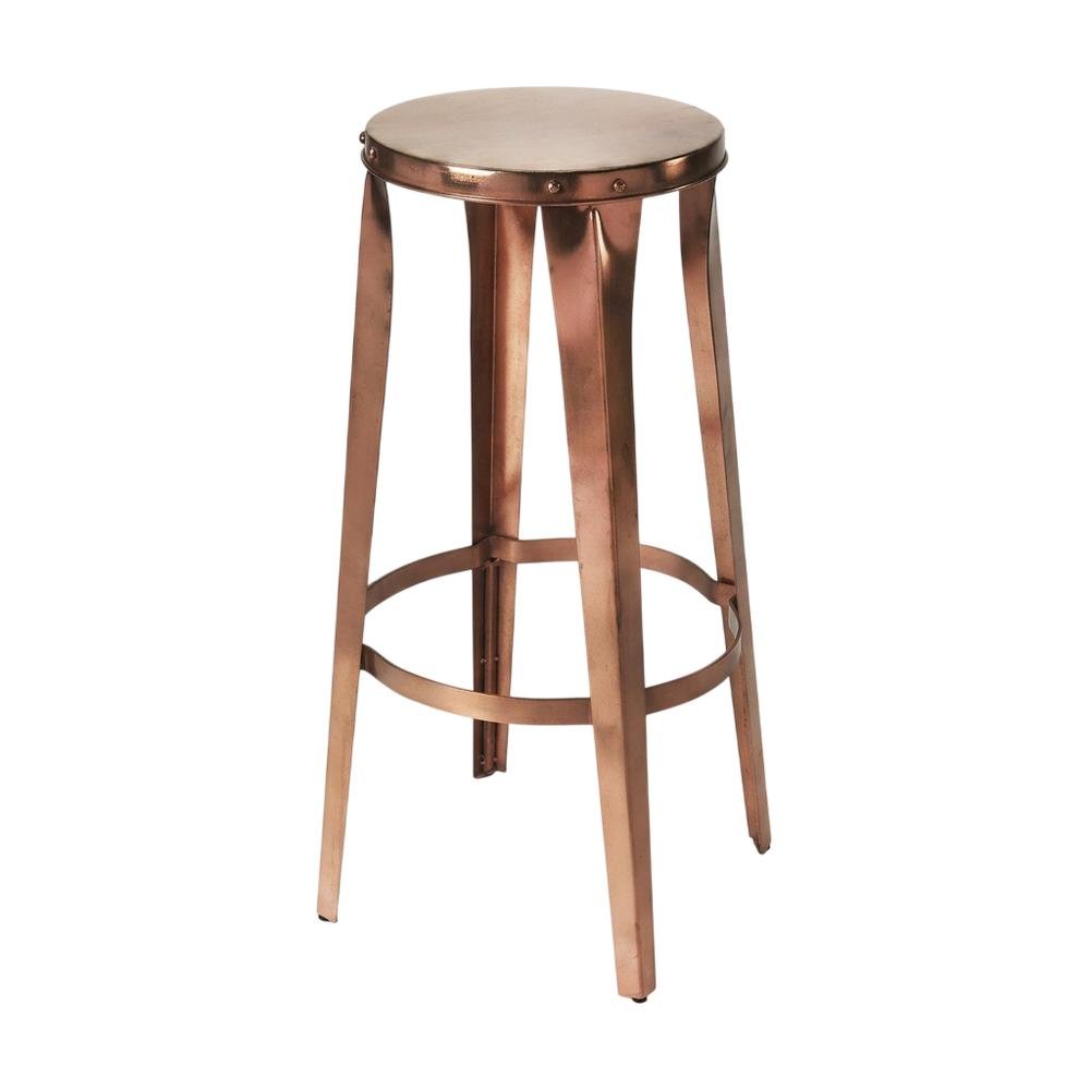 Backless Bar Stool with Round Seat, Industrial Counter Stool for Kitchen Bar. Picture 5