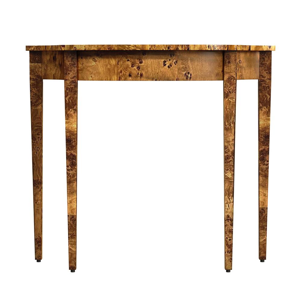 Chester Traditional Burl 36" Console Table, Medium Brown. Picture 2