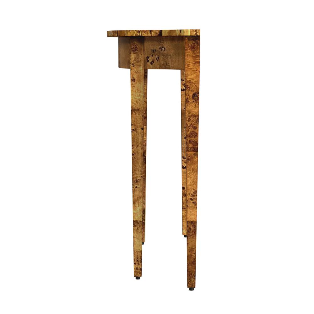 Chester Traditional Burl 36" Console Table, Medium Brown. Picture 3