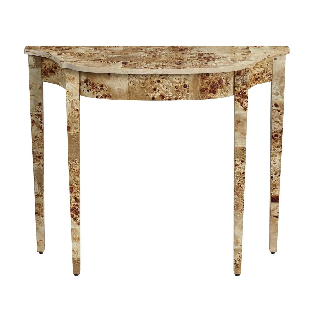 Chester Light Burl 36" Console Table, Light Brown. Picture 1