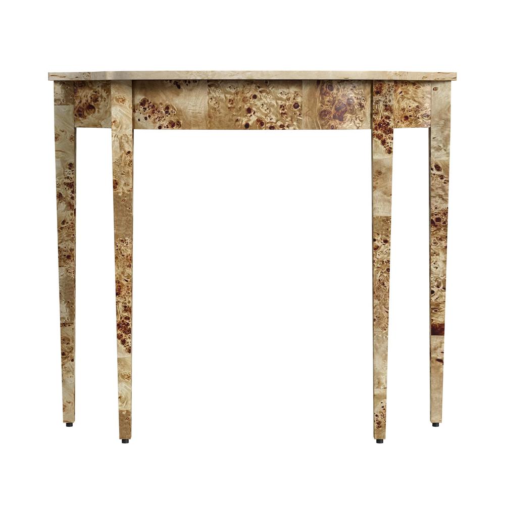 Chester Light Burl 36" Console Table, Light Brown. Picture 3