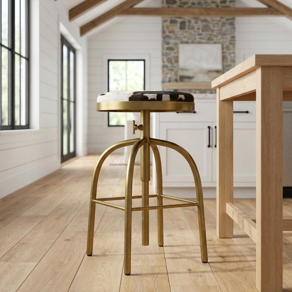 Swivel Adjustable Counter Stool, Industrial Round Bar Stool for Kitchen. Picture 2
