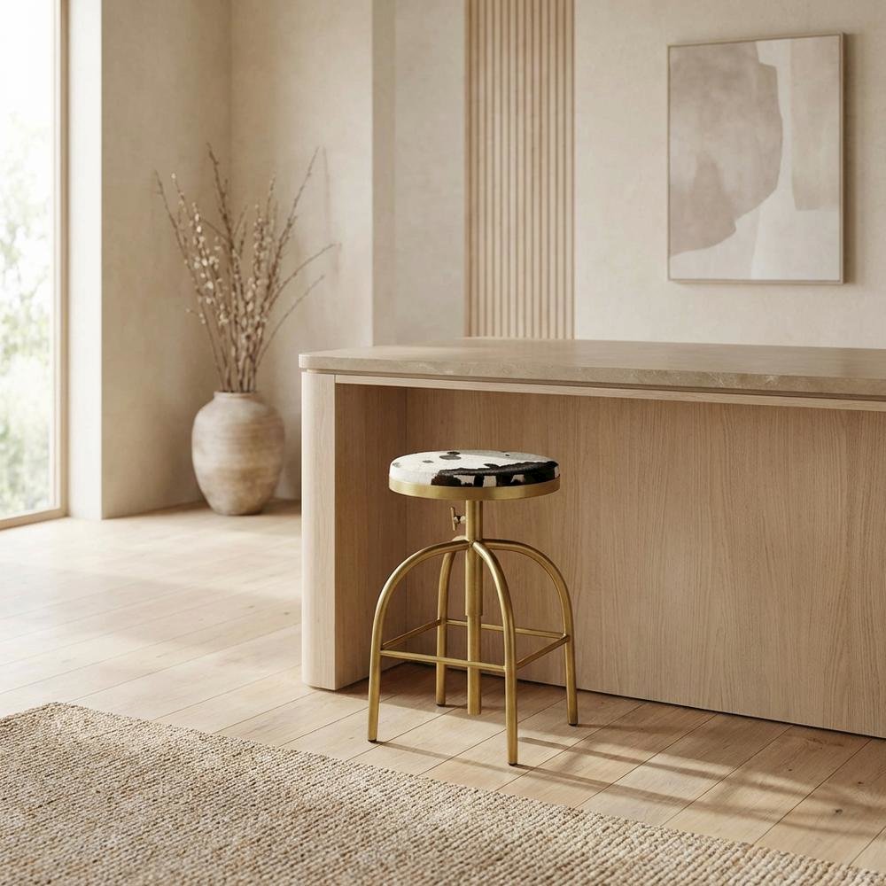 Swivel Adjustable Counter Stool, Industrial Round Bar Stool for Kitchen. Picture 3