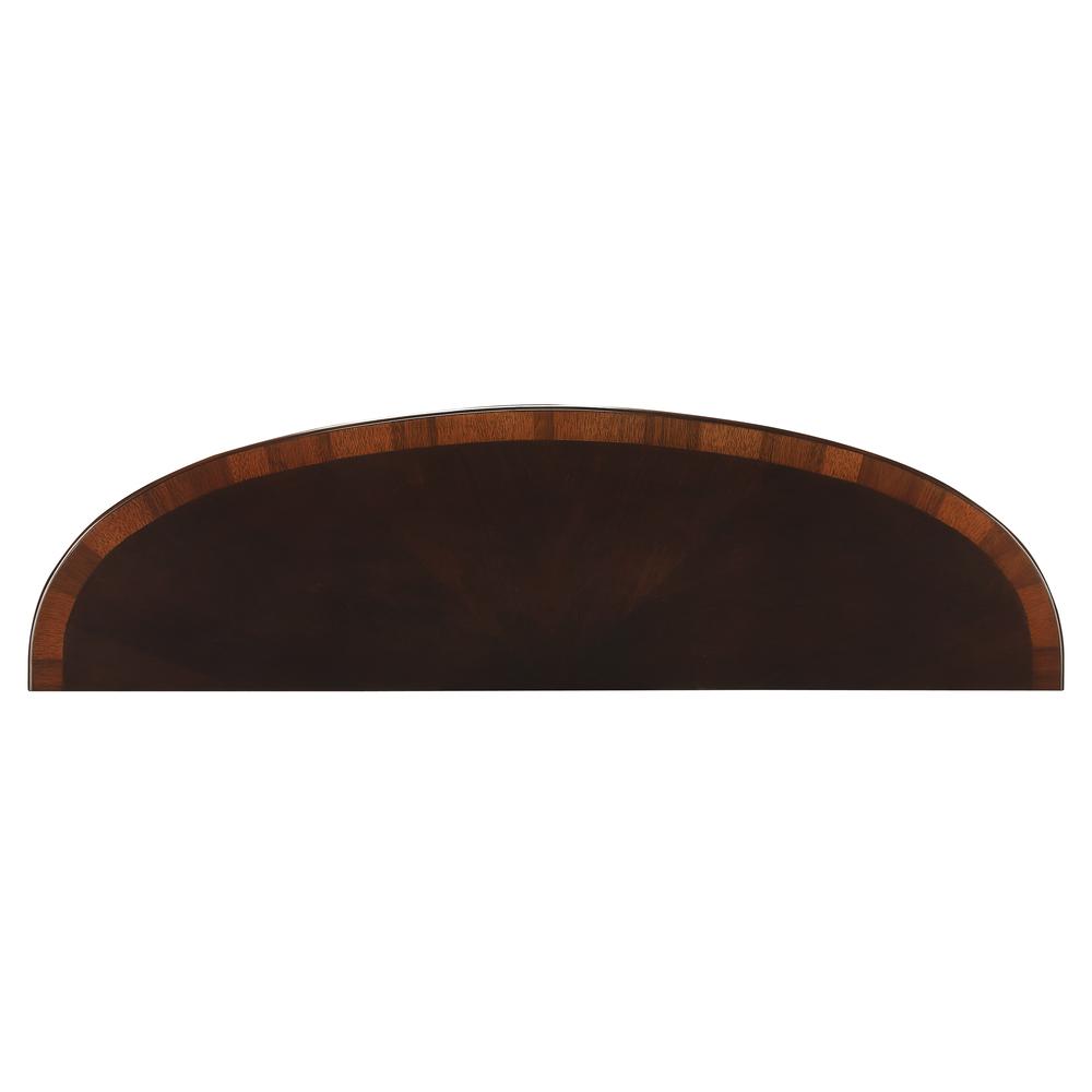 Astor Nouveau Demilune Console Table, Dark Brown. Picture 3