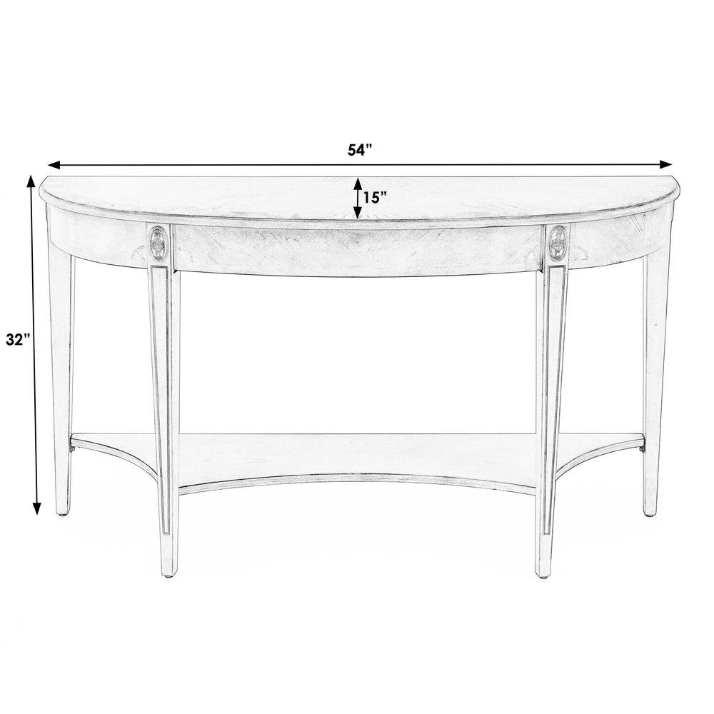 Astor 54"W Demilune Console Table, Tan/Beige. Picture 7