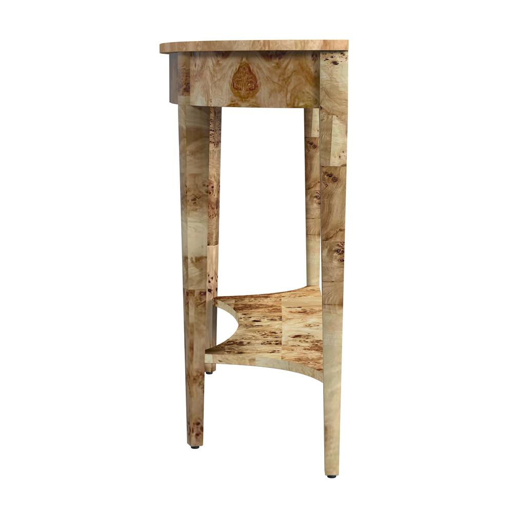 Astor 54"W Demilune Console Table, Light Brown. Picture 4