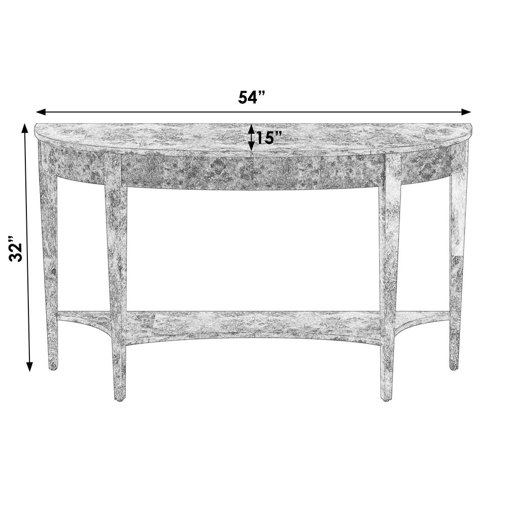 Astor 54"W Demilune Console Table, Light Brown. Picture 7
