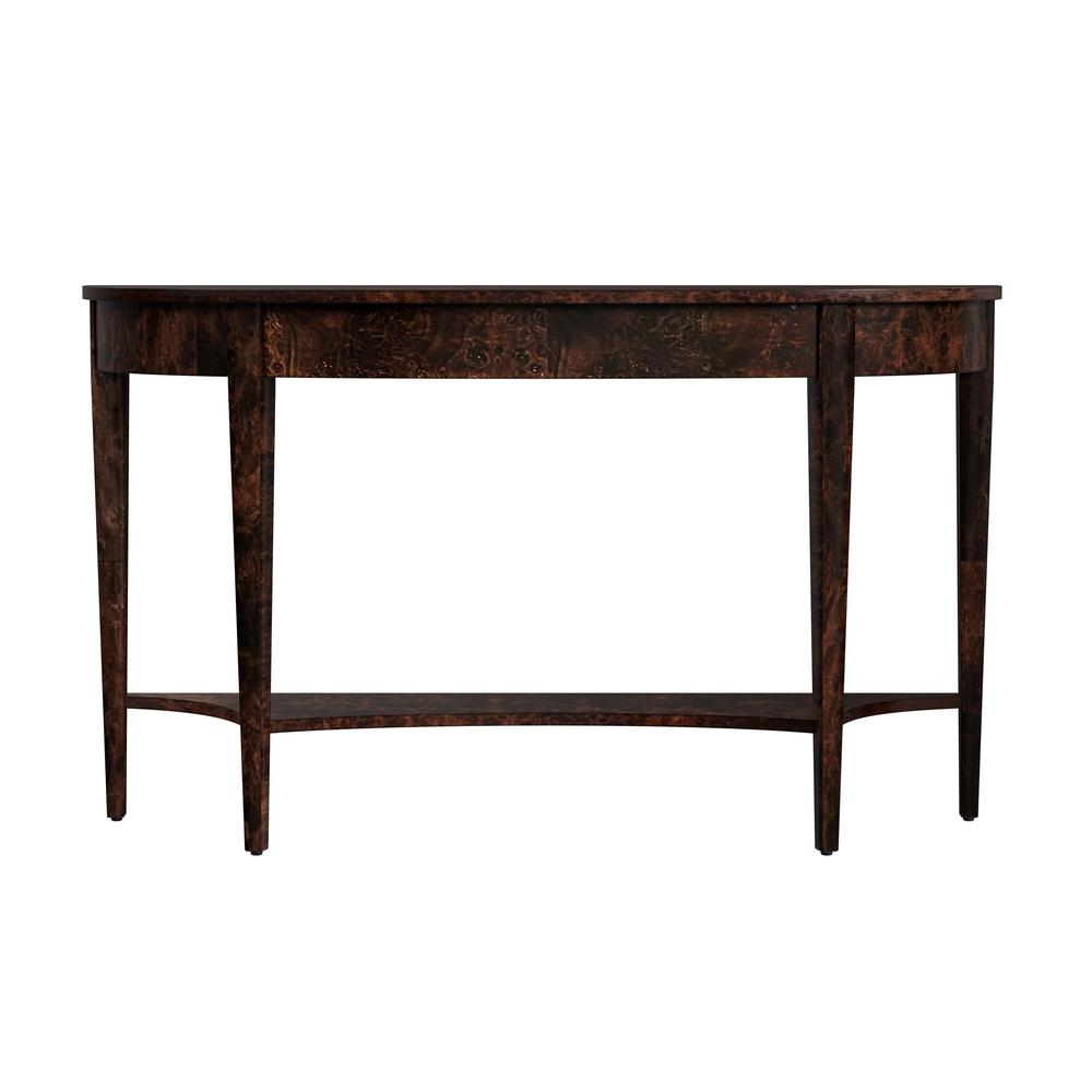 Astor 54"W Demilune Console Table, Dark Brown. Picture 2