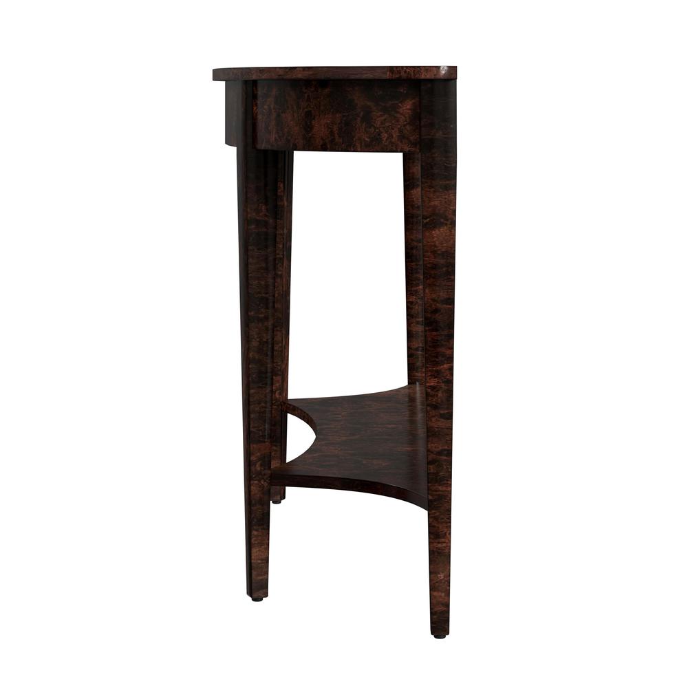 Astor 54"W Demilune Console Table, Dark Brown. Picture 3
