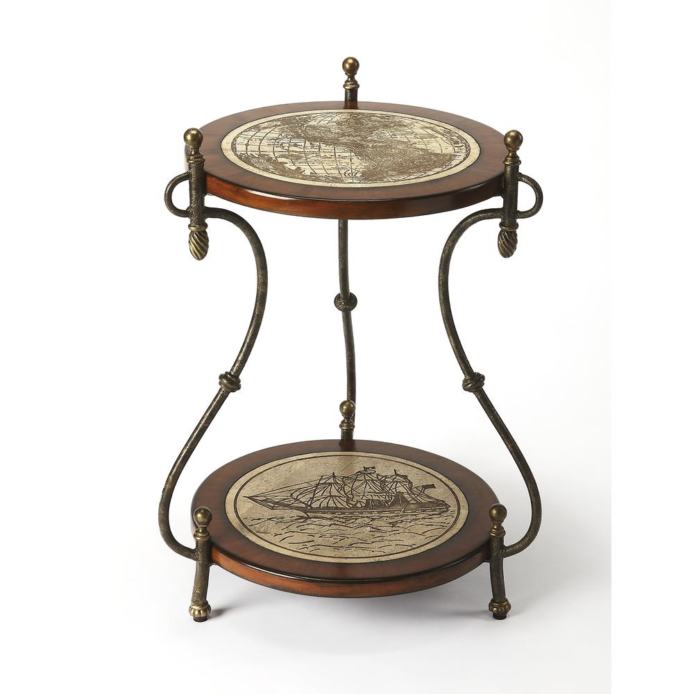 Magellan Round 23"W Side Table, Multi-Color. Picture 1