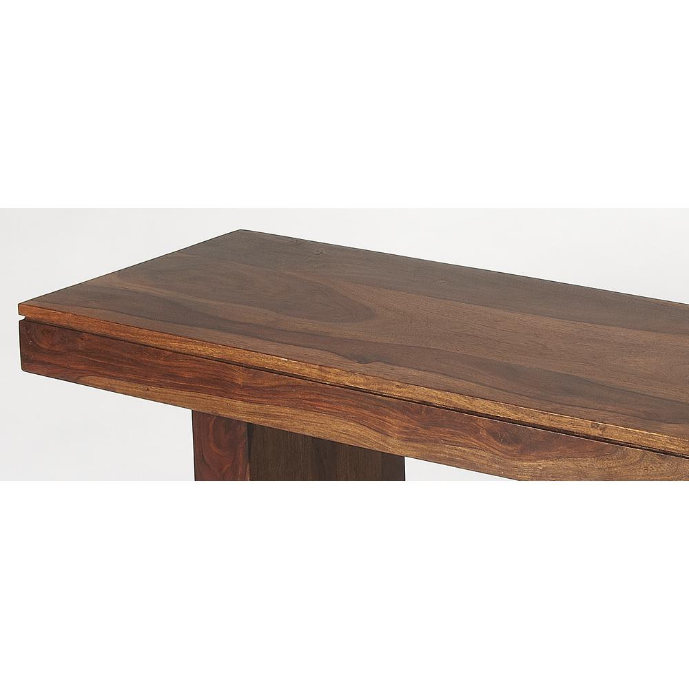 Hewett Solid Wood 57"W Bench, Dark Brown. Picture 2