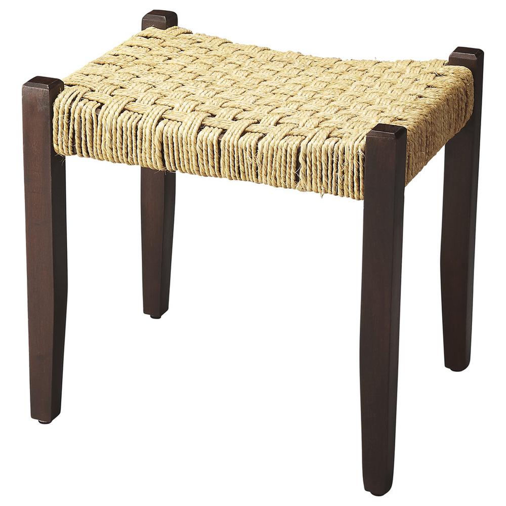 Garner Woven Jute Stool, Multi-Color. Picture 1