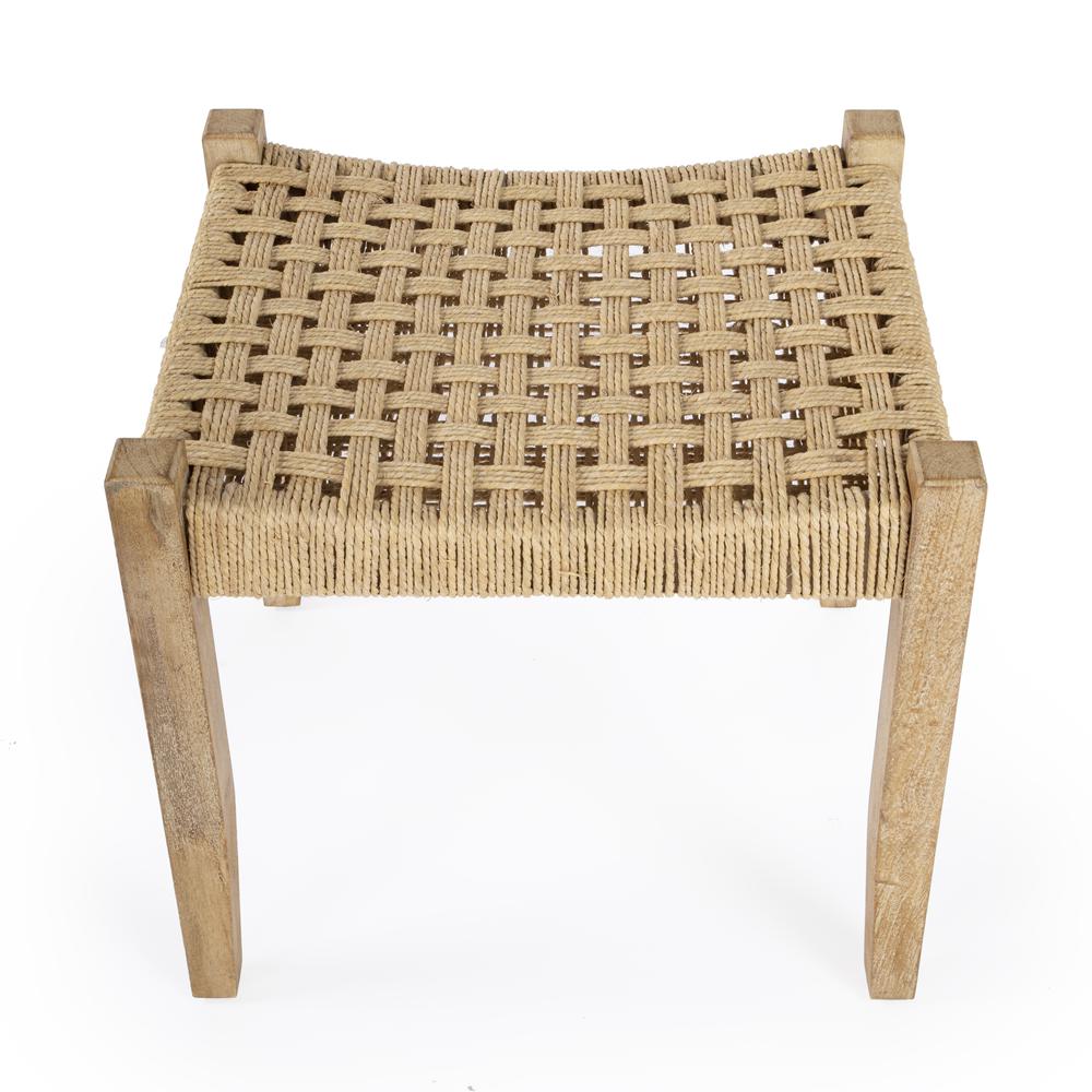 Garner Woven Jute Accent Stool, Natural. Picture 3
